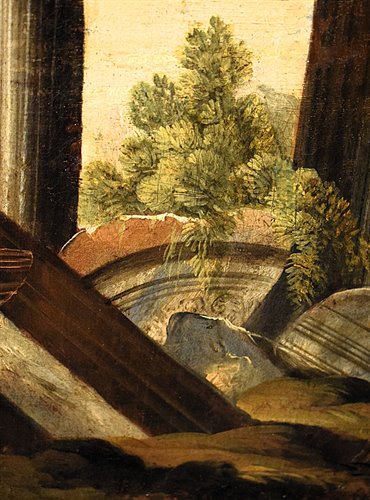 Paysage avec ruines architecturales